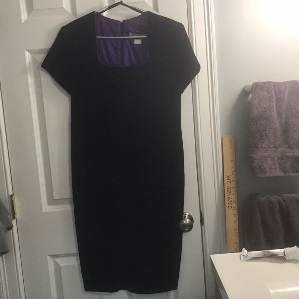 Stunning vintage purple velvet dress